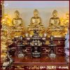 Bộ tượng Tam Thế Phật đồng đỏ dát vàng