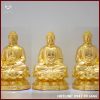 Bộ tượng Tam Thế Phật bằng đồng dát vàng